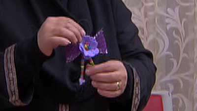 گل سر سه گل پارچه ای