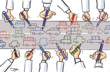 خیابان های پر از ماشین