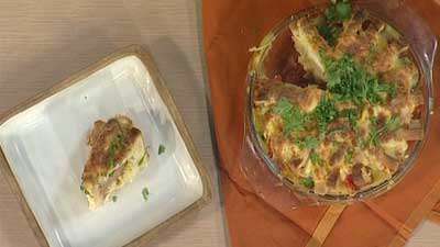 کیک نان تست و ژامبون