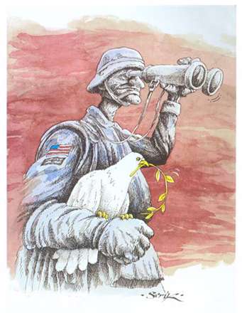 پرنده صلح اسیر آمریکا