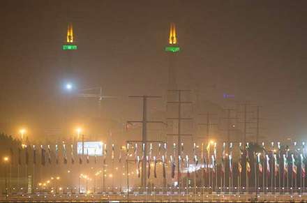 گرد و غبار شبانه در تهران