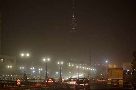 گرد و غبار شبانه در تهران