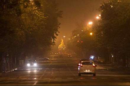 گرد و غبار شبانه در تهران