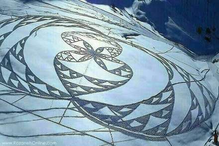 نقاشی هایی هنرمندانه و جالب روی برف ها