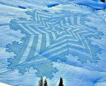 نقاشی هایی هنرمندانه و جالب روی برف ها