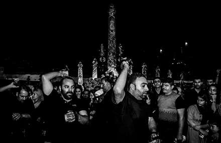 مراسم کرب زنی شب هشتم محرم - لاهیجان