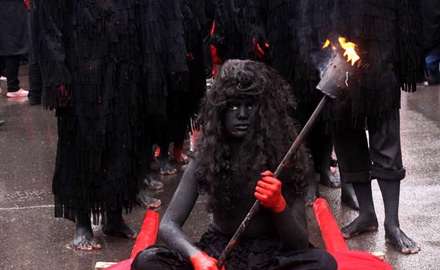 مراسم سوگواری «خیمه کوبان» در نوش آباد کاشان