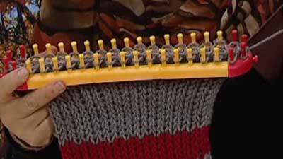 بافت شال با ابزار