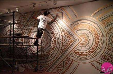 تایپوگرافی های هندسی و چشم نواز روی دیوار