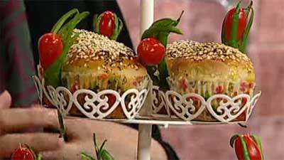 لقمه های گوشت و سبزیجات