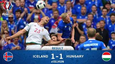 ایسلند 1 -  مجارستان 1 / یورو 2016 - گروه F 