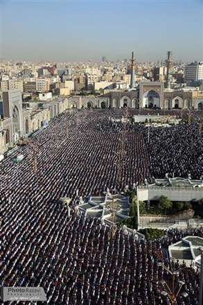 نمایی متفاوت از حضور باشکوه مردم در نماز عید سعید فطر