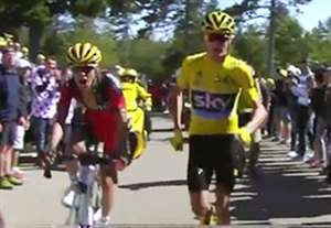 دویدن دوچرخه سوار در مسابقات توردوفرانس!