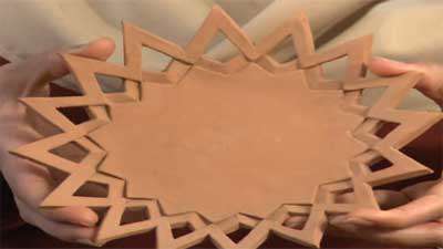 ظرف تزئینی به روش قالبی _ سفالگری