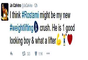 پاسخ رستمی به ابراز علاقه وزنه بردار انگلیسی