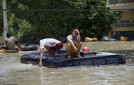 سیل در میانمار