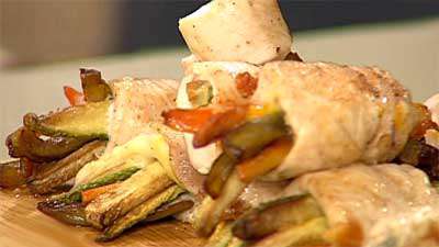 رولت مرغ و سبزیجات