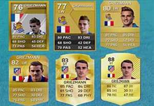 پیشرفت گریزمان از فصل 2012 تا 2016 در بازی FIFA