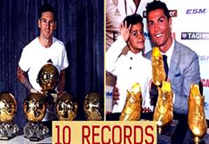 10 رکورد جالب رونالدو و مسی در دنیای فوتبال
