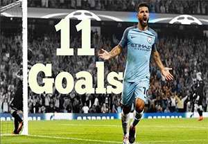 11 گل آگوئرو در منچسترسیتی فصل 17-2016