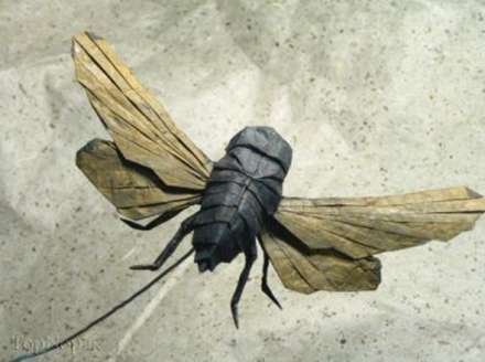 حشرات کاغذی بسیار طبیعی با اوریگامی