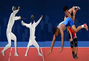 مبارزه کشتی گیران و شمشیربازان برای تصاحب ورزشگاه