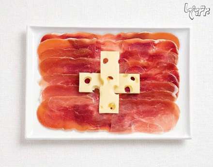 ساخت پرجم های ملی با غذاهای سنتی هرکشور