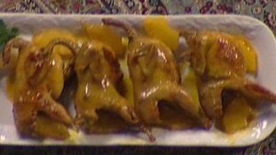 خوراک بلدرچین با سس آناناس