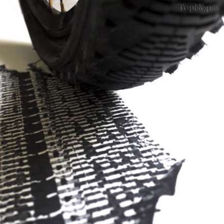 نقاشی با چرخ دوچرخه !