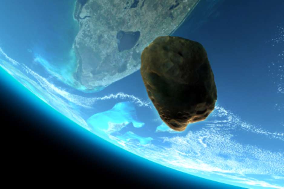 Meteor tumbling towards earth,texture from www.Nasa.gov