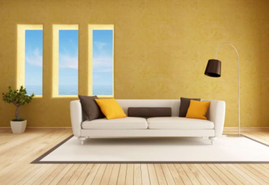 yellow living room