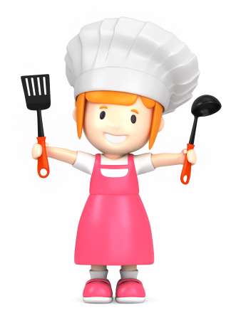 3d render of a little chef