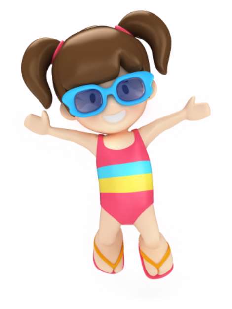 3d render of a jumping kid