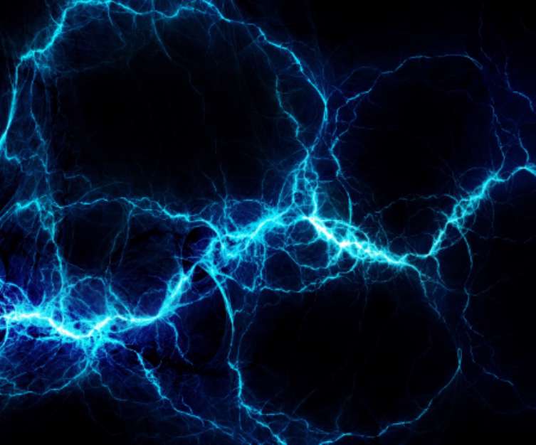 Blue abstract lightning