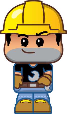 Cute Cartoon Construction Worker