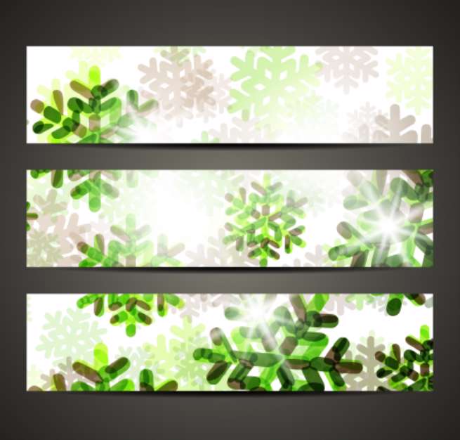 New Year banner with snowflakes