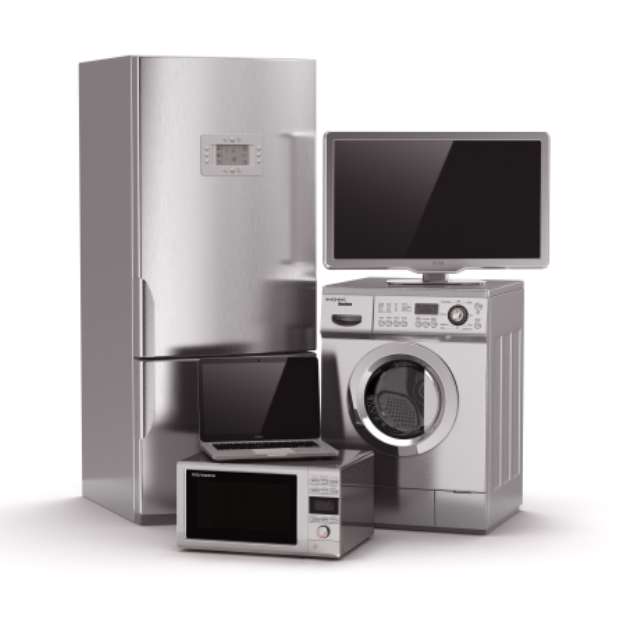 Home appliances. Tv, refrigerator, microwave, laptop and  washin