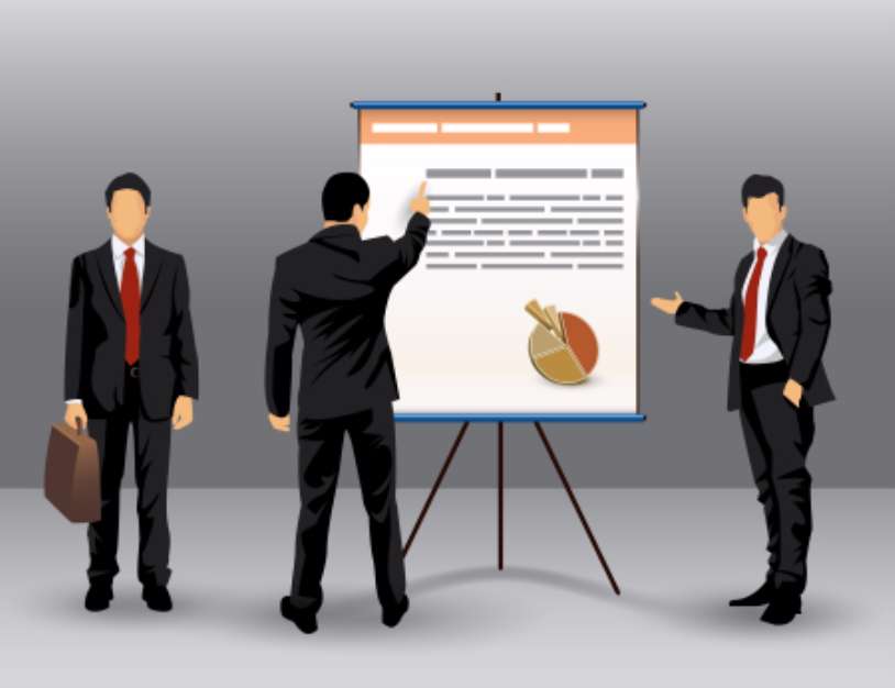 Businessman presentation illustration