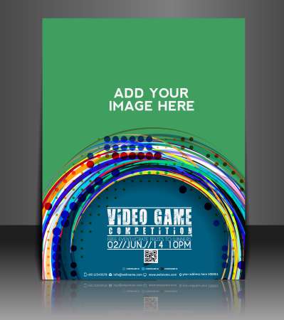Vector game brochure, flyer, magazine cover
