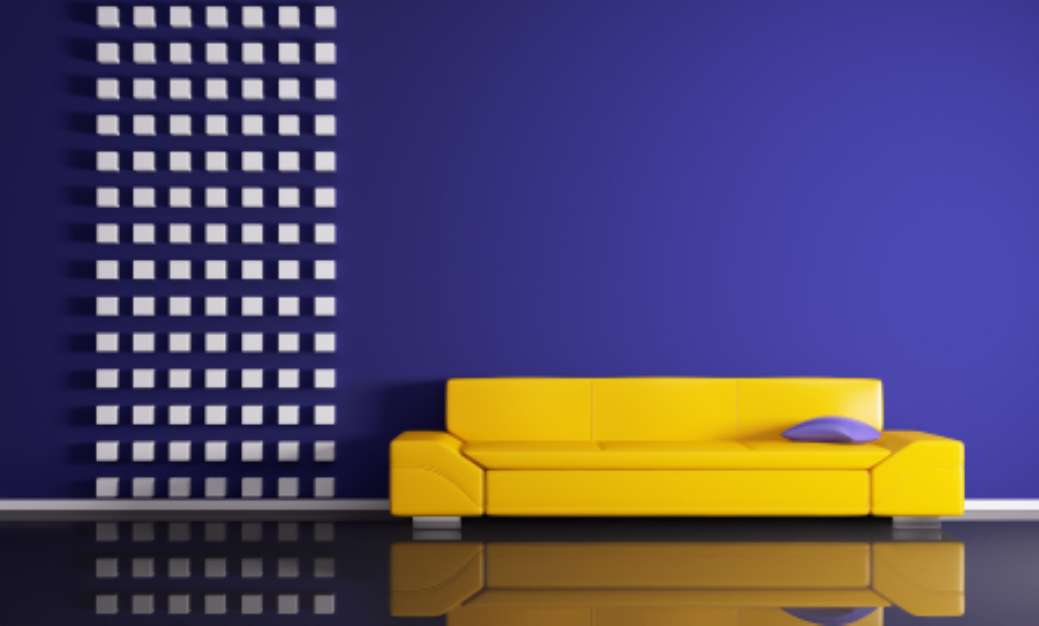 Modern interior with sofa 3d render
