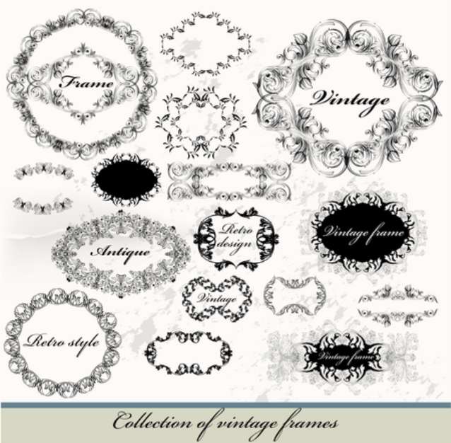 Collection of calligraphic vintage vector frames