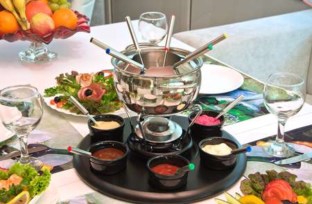 party served with a fondue