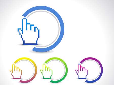 abstract hand cursor button