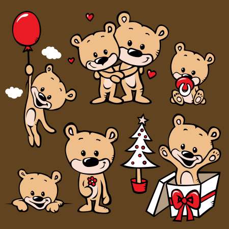 cute bear family cartoon