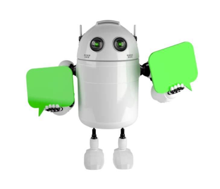 Android with two chat bubbles
