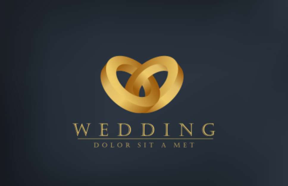 Wedding rings logo design template. Creative invitation card