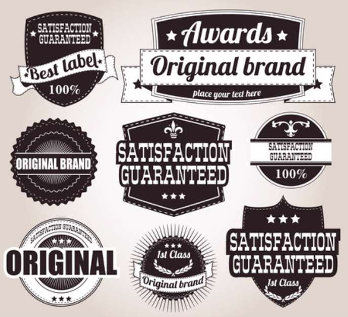Set of calligraphic retro vintage labels, vector