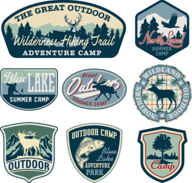 Outdoor camping badges