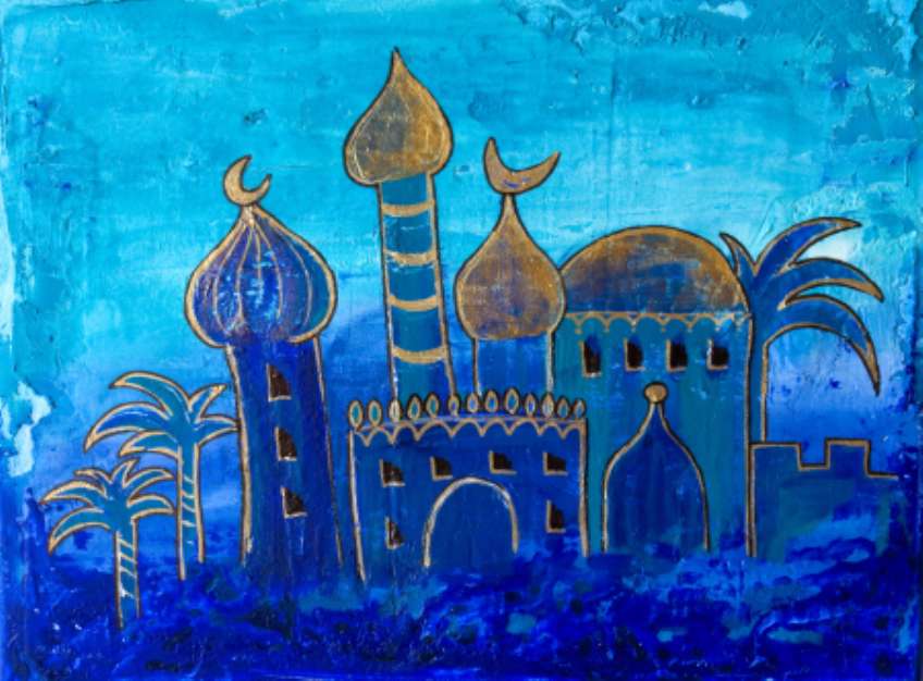 gemalte orientalische Stadt