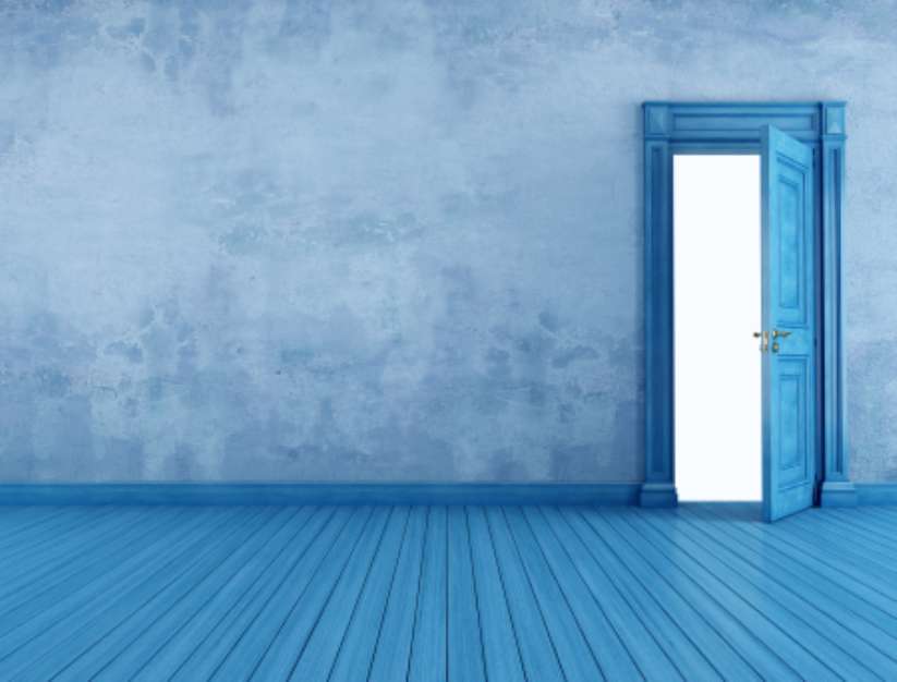 empty blue vintage room